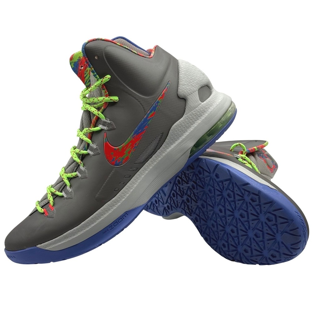 Nike KD V 5 Energy Splatter Grey Multi 554988-007 Men's Size 10 Shoes Durant